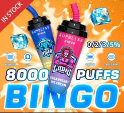 RandM Supbliss Bingo Dispositivo de vapeo 8000 1 ud. 66X88256 e cigarette RandM helado de fresa