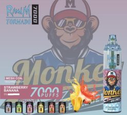 RandM Tornado Dispositivo vapeador con control de flujo de aire 7000 1 ud. 66X88182 RandM vape tallinn Fresa plátano